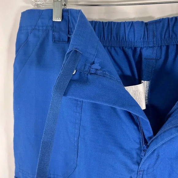 Carhartt Scrub Pants Women XL Tall Blue Stretchy Pockets Button Zip Cotton Blend - Picture 7 of 11